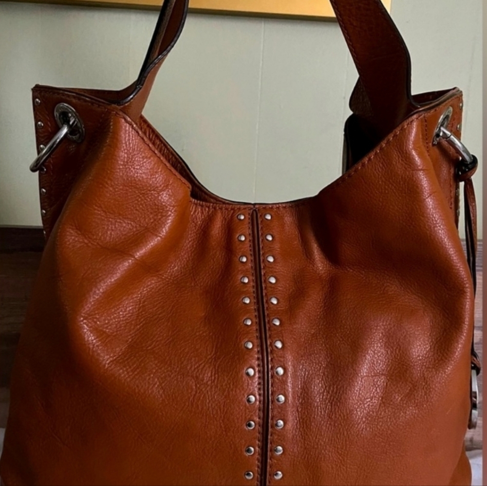 Michael Kors Vintage Astor Large Studded Leather Satchel
